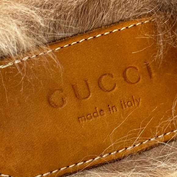 Gucci Horsebit Bee Princetown Fur Mules Loafers Black Size EU 37 US 7 - Picture 11 of 15